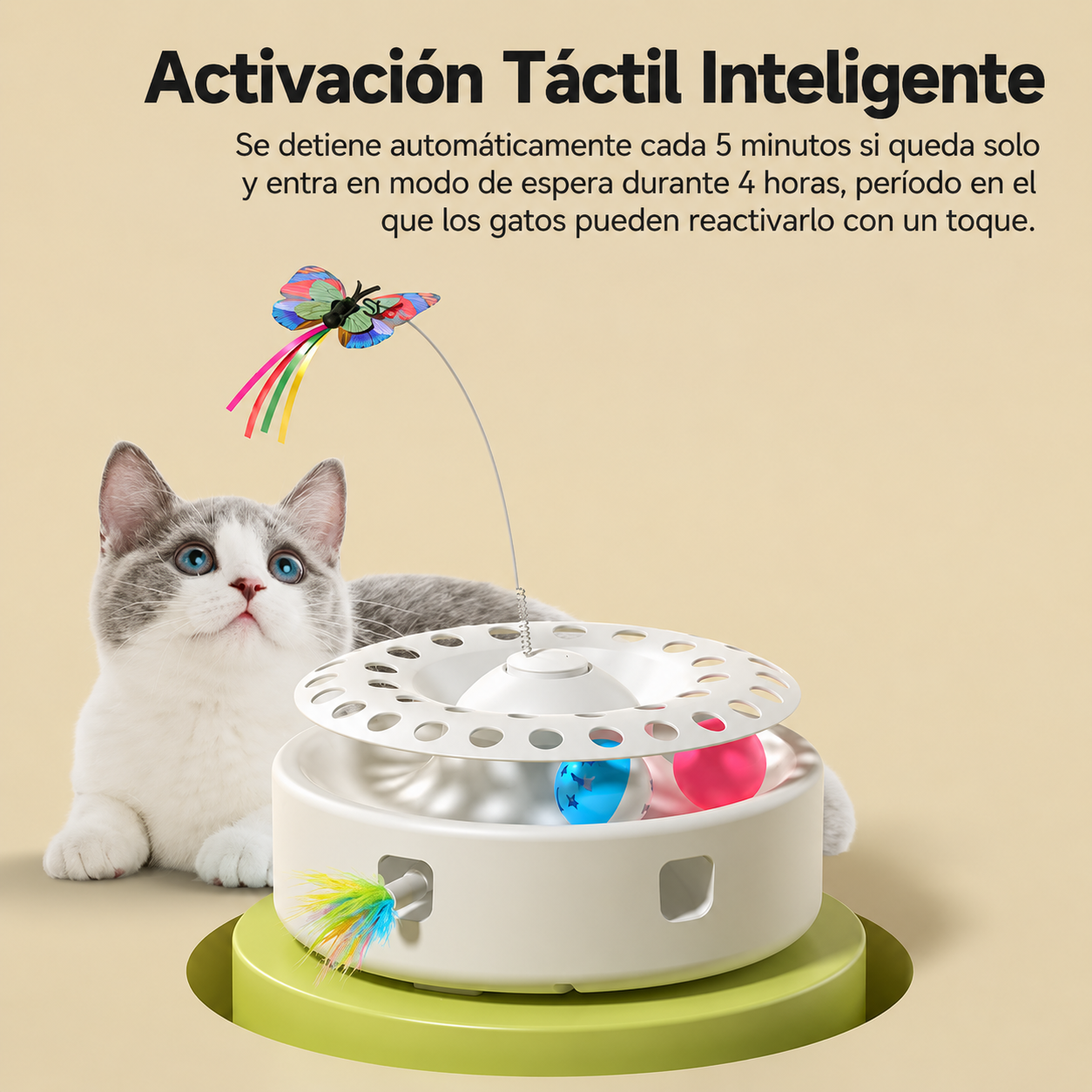 Juguete Interactivo 3 en 1 para Gatos