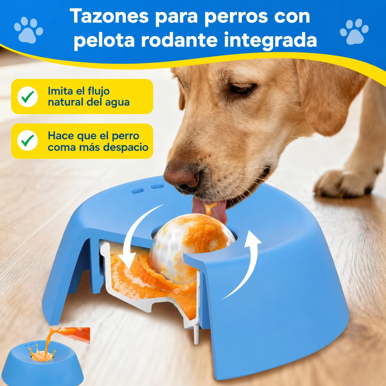 Cuenco Lamer Lento Antideslizante para Perros