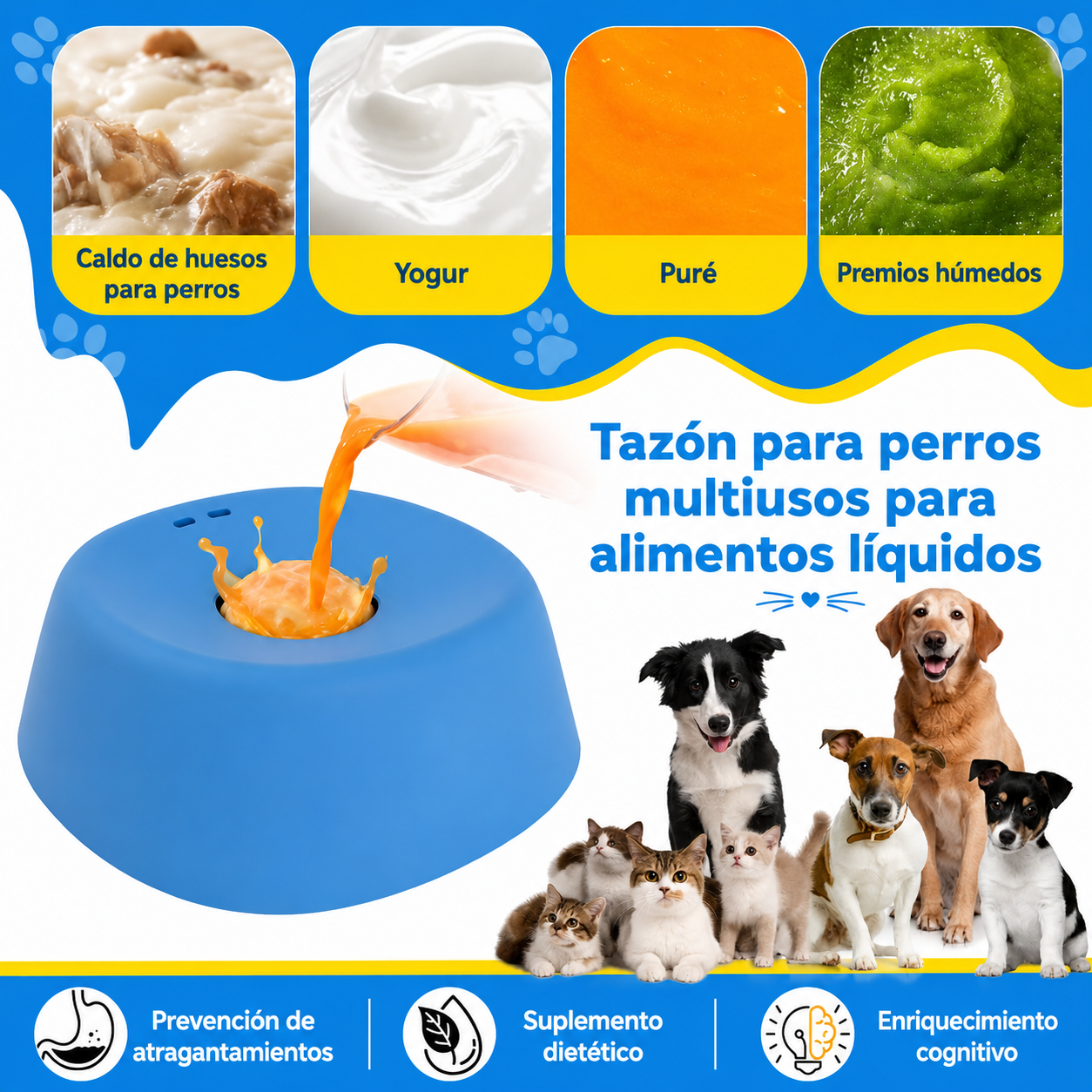 Cuenco Lamer Lento Antideslizante para Perros