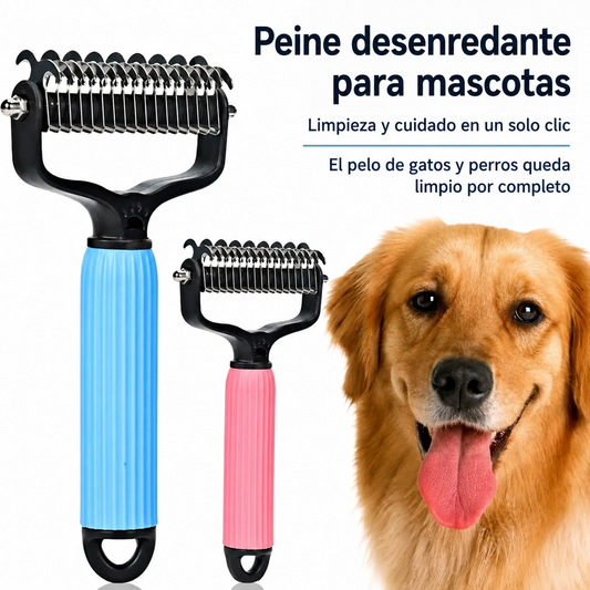 Peine Doble Cara para Perros — Acero Inoxidable