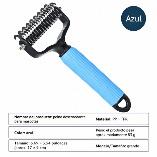 Peine Doble Cara para Perros — Acero Inoxidable